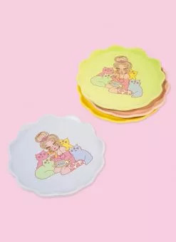 Valfré Cat Lady Plate Set New